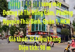 Cho thuê văn phòng Quận 1, cho thuê tầng 3,4,5 có thang máy  Đường Lê Thị Hồng Gấm, Phường Nguyễn