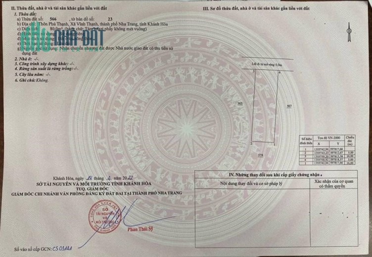 Bán đất Phú Thạnh, Vĩnh Thạnh 80m2 đường ô tô 5m