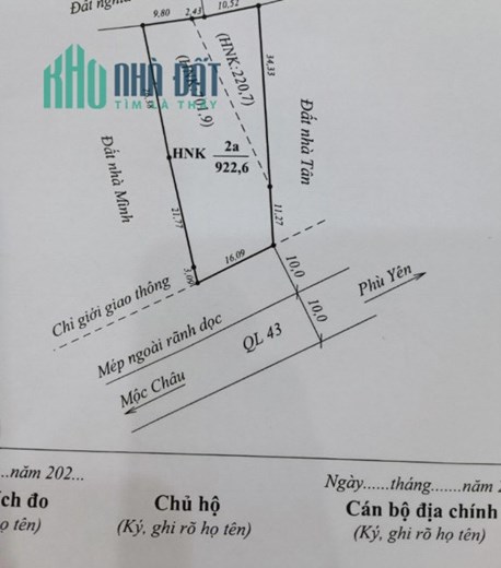 Bán cắt lỗ mảnh đất gần 1000m2 tại nút giao Cao Tốc Hoà Bình - Mộc Châu