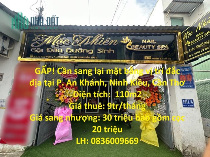 GẤP! Cần sang lại mặt bằng vị trí đắc địa tại P. An Khánh, Ninh Kiều, Cần Thơ