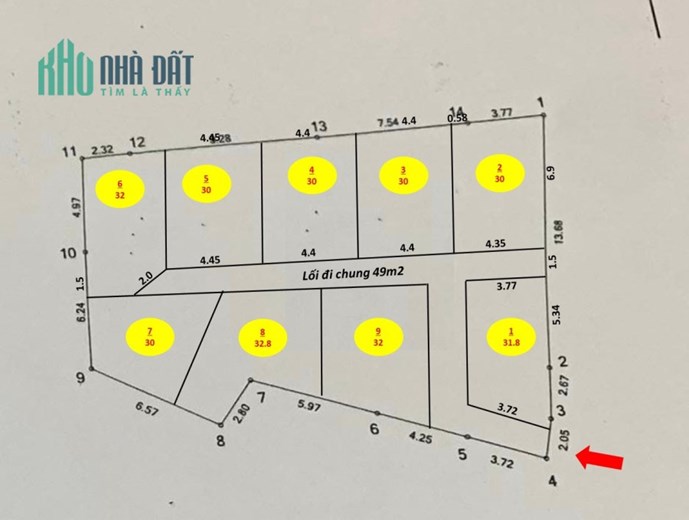 DÀNH CHO NHÀ ĐẦU TƯ, 323M2 QUAN HOA – CẦU GIẤY, 7xtr/m2