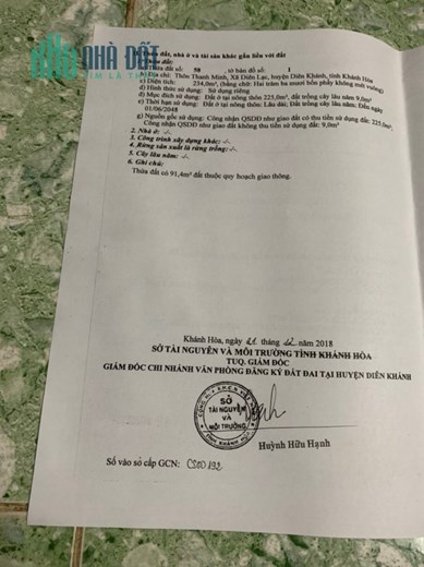 Bán nhà Diên Lạc Diên Khánh mặt tiền đường Tư Văn từ TL2 rẻ vào khoảng 100m