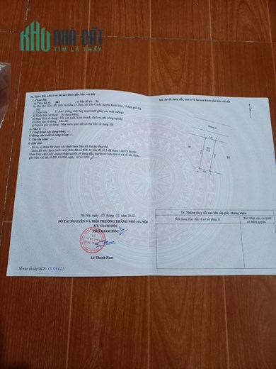 Chính chủ bán 72m2 đất dịch vụ vân canh, hoài đức giá cực mềm nhô 4 tỷ