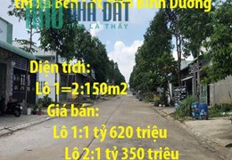 Cần bán 2 lô đất tại phường Thới Hòa,thị xã Bến Cát,tỉnh Bình Dương