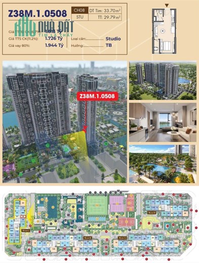Tiềm năng cho thuê 11 12tr/tháng STUDIO hạng sang tại Masteri West Heights