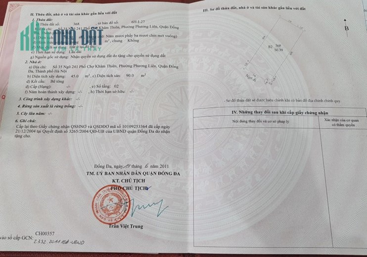 DÀNH CHO NHÀ ĐẦU TƯ. 78.5tr/m2 x 51m2 lô góc NGÕ CHỢ KHÂM THIÊN.