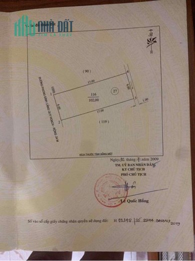 Bán đất có ốt Kinh doanh 102m2 mặt đường Phong Đình Cảng - P. Hưng Dũng
