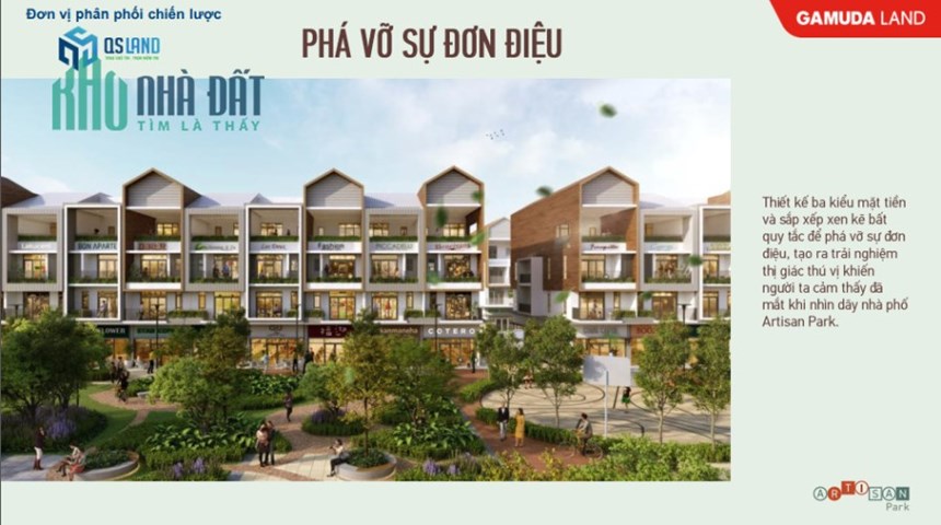 Bán shophouse Artisan Park 2 mặt tiền đường Lê Hoàn, trung tâm TP mới Bình Dương