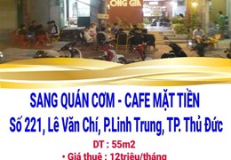 SANG QUÁN CƠM +CAFE MẶT TIỀN – Số 221, Lê Văn Chí, Phường Linh Trung, TP. Thủ Đức