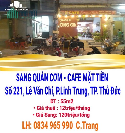 SANG QUÁN CƠM +CAFE MẶT TIỀN – Số 221, Lê Văn Chí, Phường Linh Trung, TP. Thủ Đức