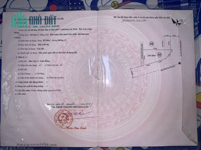 CHÍNH CHỦ BÁN Lô Đất Vị Trí Đẹp Gía Đầu Tư Tại Thành Phố Bảo Lộc, Lâm Đồng