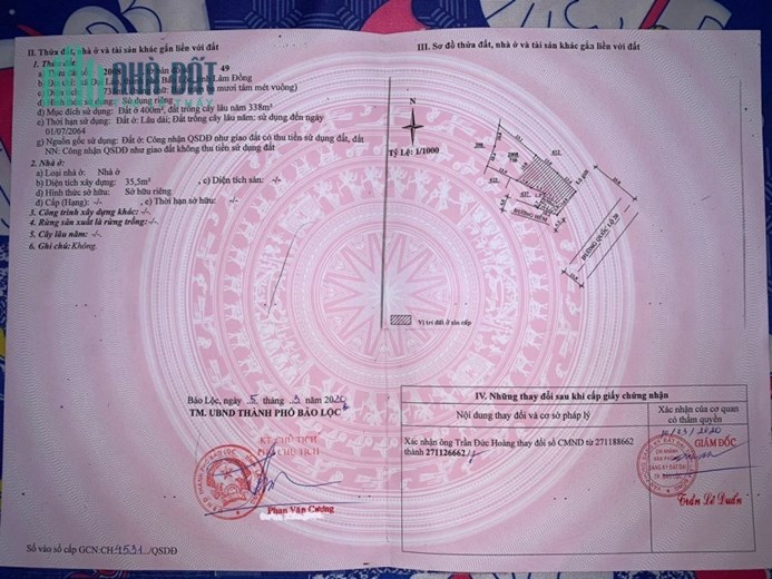 CHÍNH CHỦ BÁN Lô Đất Vị Trí Đẹp Gía Đầu Tư Tại Thành Phố Bảo Lộc, Lâm Đồng