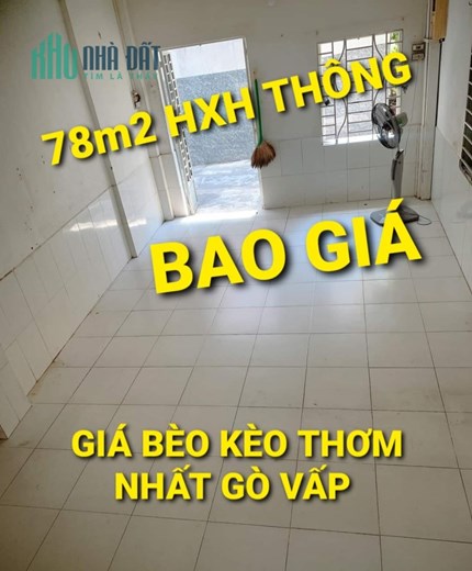Duy Nhất) Mặt Tiền hẻm 78m2 có 4 tỷ Thống Nhất  Gò Vấp