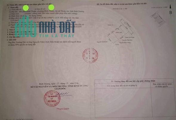 ĐẤT NỀN THÀNH PHỐ THUẬN AN DIÊN TÍCH LỚN