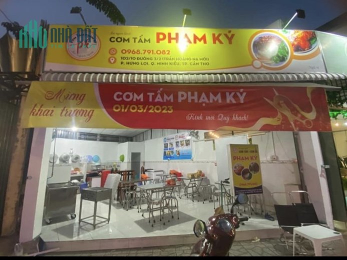 SANG NHƯỢNG MẶT BẰNG ĐỊA CHỈ 102/10 ĐƯỜNG 3/2, PHƯỜNG HƯNG LỢI, QUẬN NINH KIỂU, THÀNH PHỐ CẦN THƠ