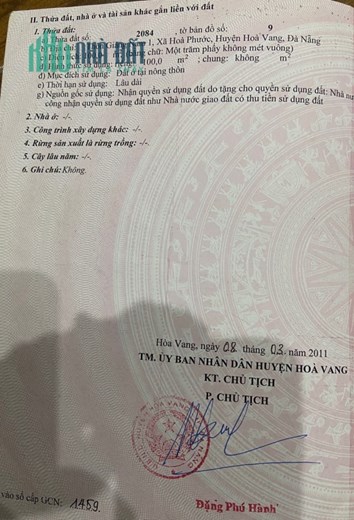 Chính chủ cần bán đất Hòa Vang giá chỉ 1.1 tỷ