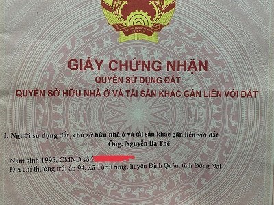 Chính chủ cần bán đất tại Ấp 94 Xã Túc Trưng - Huyện Định Quán - Đồng Nai
