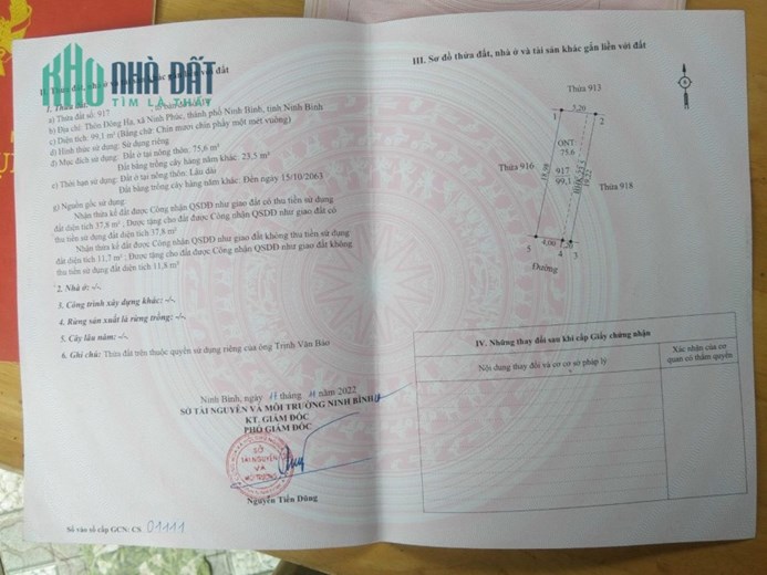 Chính Chủ Các Lô Liền Kề TP Ninh Bình - Giá Cực Rẻ - Cực Tiềm Năng