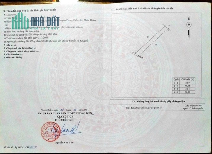 ần bán đất tại xã Điền Môn, Phong Điền, Thừa Thiên Huế