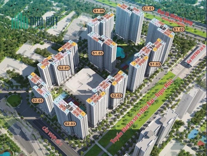 Vinhomes Smart City 55m2, FULL NỘI THẤT, Ở NGAY, 2PN+1, 2 lô gia – 2,1 tỷ