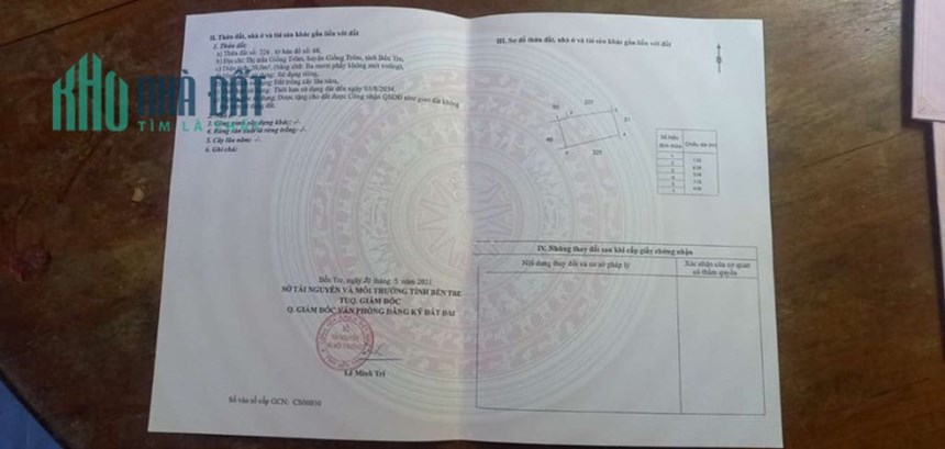 CHÍNH CHỦ CẦN BÁN NHÀ VỊ TRÍ TRUNG TÂM THỊ TRẤN GIỒNG TRÔM.