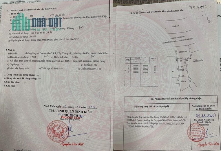 Chính Chủ Bán Nhà 2 Mặt Tiền Vị Trí Đắc Địa Tại P. An Cư, Q. Ninh Kiều, Tp Cần Thơ