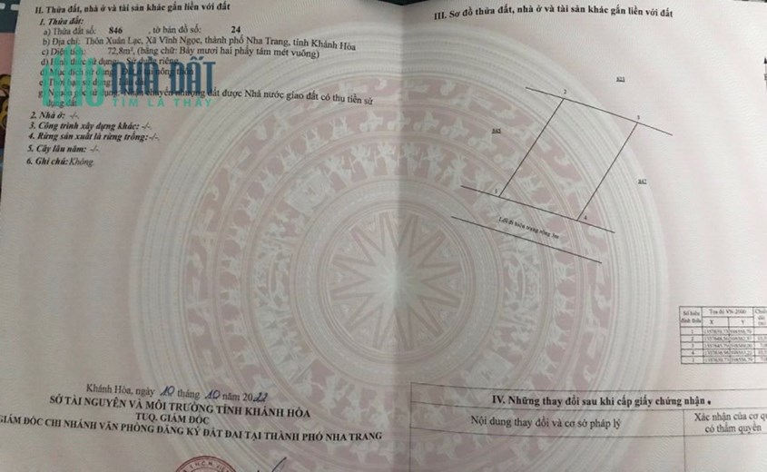 Bán đất hẻm Liên Hoa, Vĩnh Ngọc, Nha Trang chỉ 1 tỷ 319tr