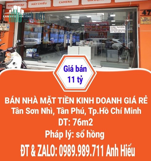 CHÍNH CHỦ BÁN NHÀ MẶT TIỀN KINH DOANH GIÁ RẺ PHƯỜNG TÂN SƠN NHÌ