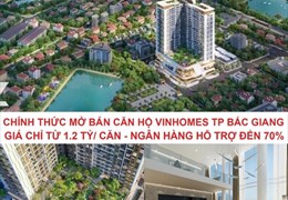 MỞ BÁN CĂN HỘ VINHOMES TẠI TRUNG TÂM THÀNH PHỐ BẮC GIANG - GIÁ CHỈ TỪ 1.2 TỶ/CĂN