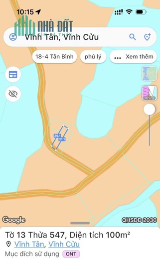 Bán lô đất đường DT 767, x. Vĩnh Tân, Vĩnh Cửu 590triệu