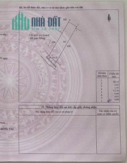 Bán lô đất đường DT 767, x. Vĩnh Tân, Vĩnh Cửu 590triệu