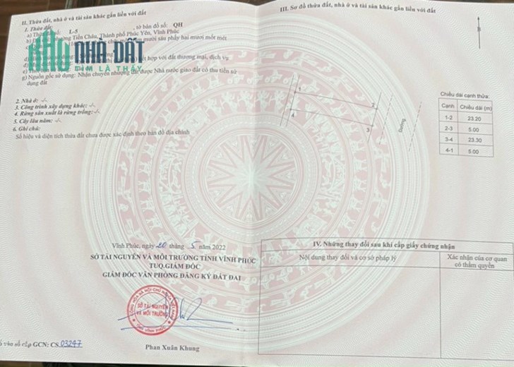 Cần Bán Đất Tiền Châu, TP Phúc Yên, Tỉnh Vĩnh Phúc.