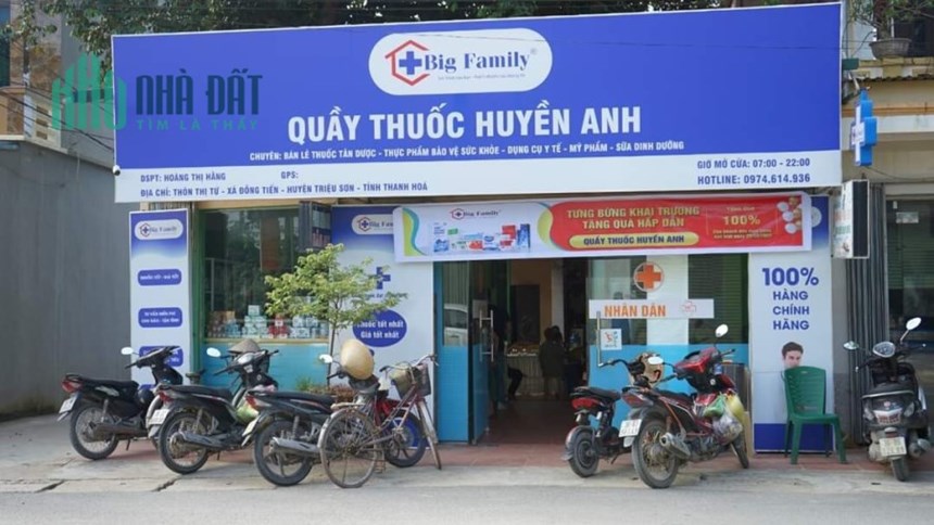 CHUYỂN NHƯỢNG NHÀ THUỐC GPP tại vị trí Cầu Gốm, Thị Tứ, Đồng Tiến, Triệu Sơn, Thanh Hóa