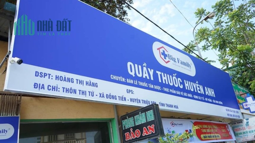 CHUYỂN NHƯỢNG NHÀ THUỐC GPP tại vị trí Cầu Gốm, Thị Tứ, Đồng Tiến, Triệu Sơn, Thanh Hóa