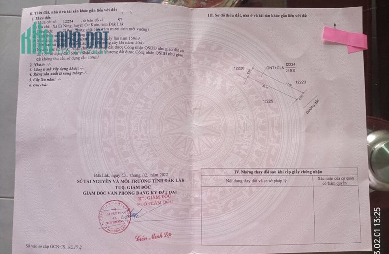 CẦN BÁN GẤP LÔ ĐẤT tại EaNing - Cư Kuin - Đắk Lắk _LH: 0905498609