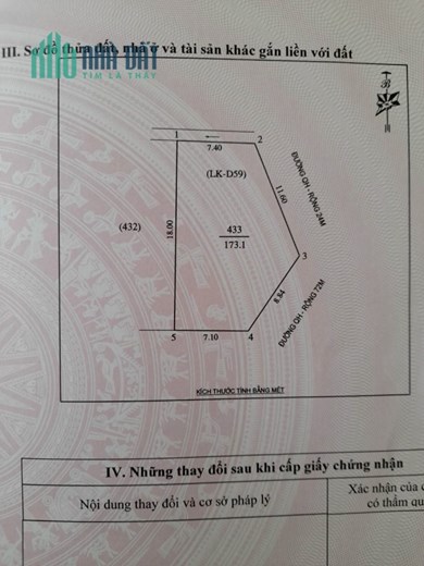 Bán đất Lô Góc 173m2 mặt đường 72m và Hồ Bá Kiện 24m