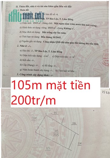 Chính chủ rao 3 miếng đất Lộc Nga- Bảo Lộc - Lâm Đồng