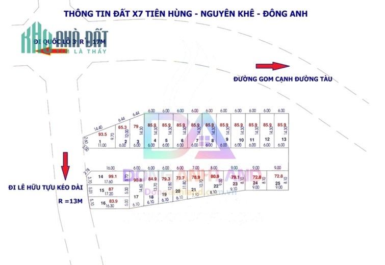 BÁN ĐẤT ĐẤU GIÁ X7 TIÊN HÙNG NGUYÊN KHÊ GẦN ĐƯỜNG QUỐC LỘ 3 ĐÔNG ANH