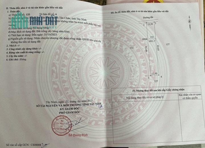 BÁN GẤP 3 Lô Đất MẶT TIỀN Vị Trí Đẹp Tại Ấp Tân Thanh, Xã Tân Phú, Huyện Tân Châu - Tây Ninh