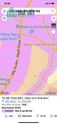 Chính chủ bán 914m2 đất vị trí đẹp tại TX Phú Mỹ BRVT, SHR, 4 tỷ. Lh:0906328666.