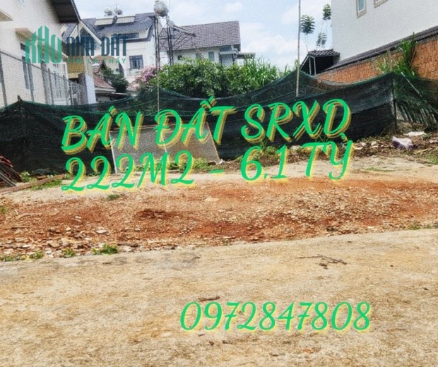 Bán đất sổ riêng xây dựng 222m2, đườngTrần Quang Khải, Phường 8, Đà Lạt