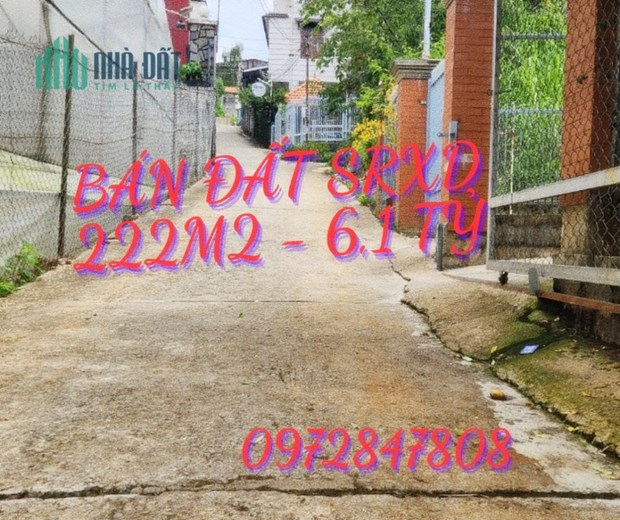 Bán đất sổ riêng xây dựng 222m2, đườngTrần Quang Khải, Phường 8, Đà Lạt