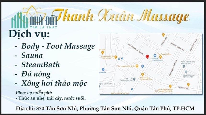 Cần Sang Cơ Sở Massage Thanh Xuân - Nổi Tiếng Nhất Tại Tân Sơn Nhì, Tân Phú