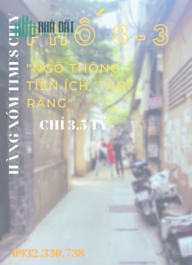 Bán nhà phố 8/3, ngõ thông tứ tung, đi bộ ra Time City, DT37m2, giá 3.5 tỷ.