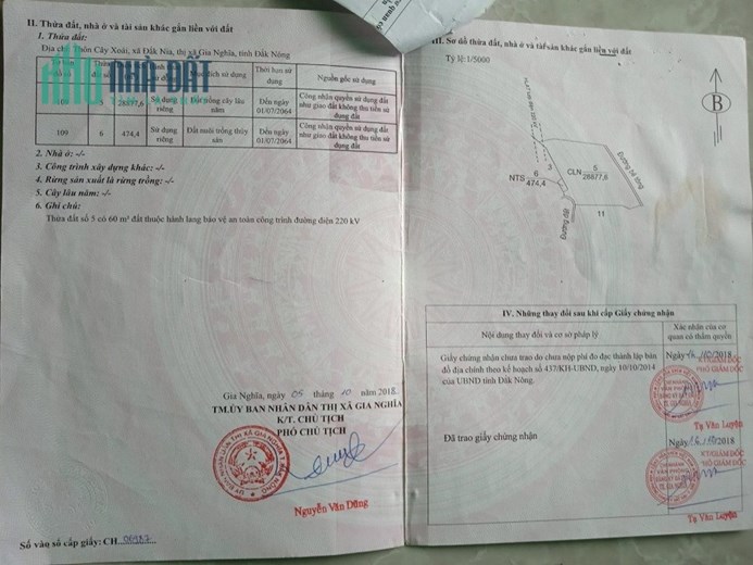BÁN LÔ ĐẤT RỘNG TẠI XÃ ĐĂK NIA, TP GIA NGHĨA, ĐĂK NÔNG - GIÁ ĐẦU TƯ F0