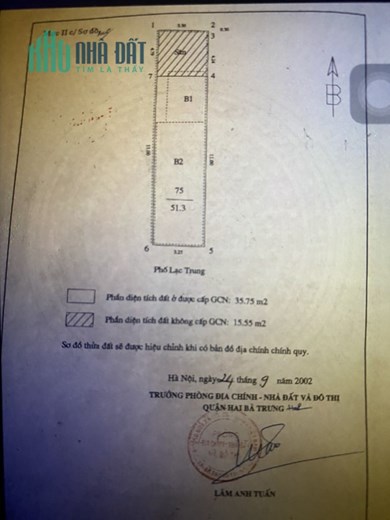 Cần bán nhà mặt phố Lạc Trung, vị trí trung tâm VP Ngân hàng MT 3,5m 51,3m