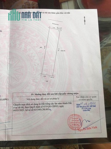 CHÍNH CHỦ Cần Bán Lô Đất Full Thổ Cư Khu Kim Cương, Phường 8, TP Vĩnh Long