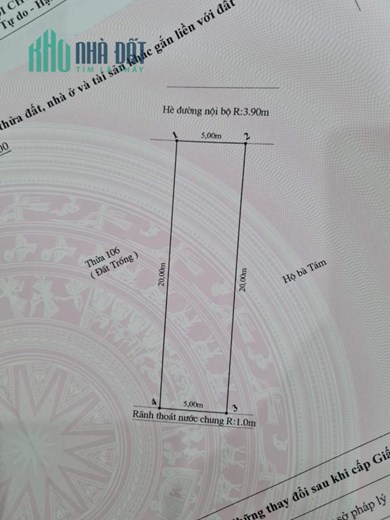 Bán đất phân lô Vĩnh Niệm 5 ngay cạnh AEON, 100m, đường 12m, GIÁ 60 tr/m