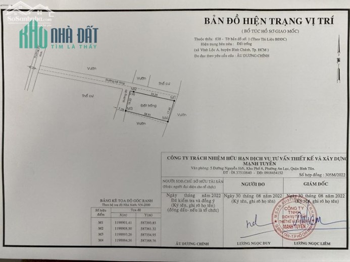 CHÍNH CHỦ CẦN BÁN NHANH LÔ ĐẤT GIÁ NGỘP NGAY XÃ VĨNH LỘC A, BÌNH CHÁNH, TP. HỒ CHÍ MINH