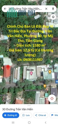 Chính Chủ Bán Lô Đất Đẹp Vị Trí Đắc Địa Tại TP Mỹ Tho, Tiền Giang - Giá Cực Rẻ